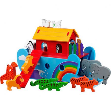 Wooden Rainbow Noah's Ark Playset - Small