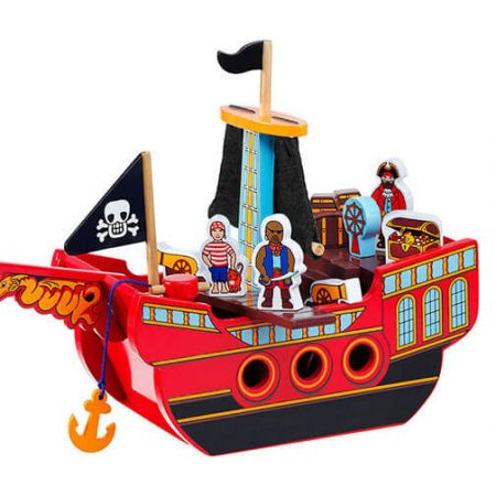 Wooden Pirate Ship Playset