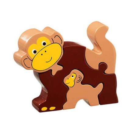 Wooden Monkey & Baby Jigsaw Puzzle