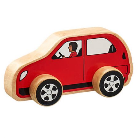 Wooden Red Car Push Along Toy
