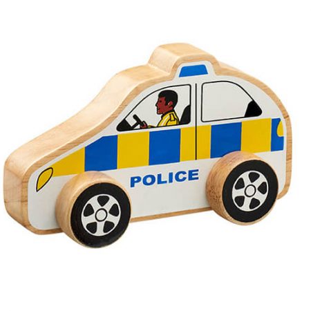 Wooden Police Car Push Along Toy