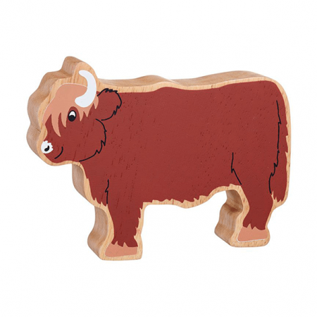 wooden highland cow animal toy