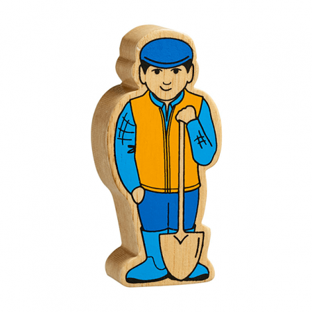 wooden farmer toy