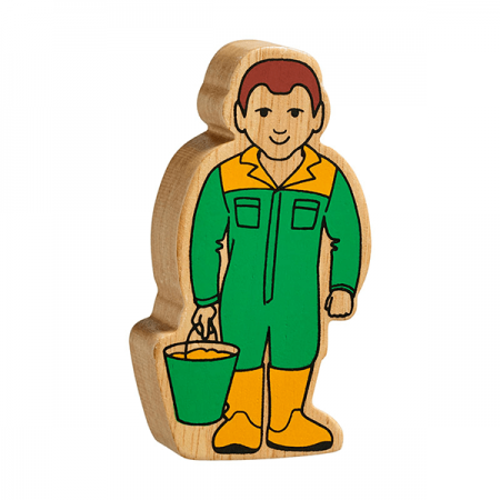 wooden farmer toy
