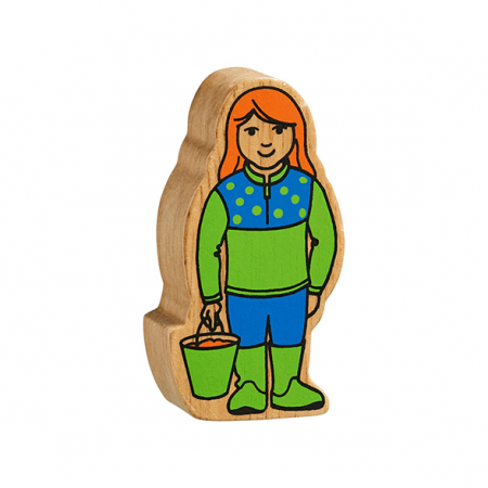 wooden farm girl toy