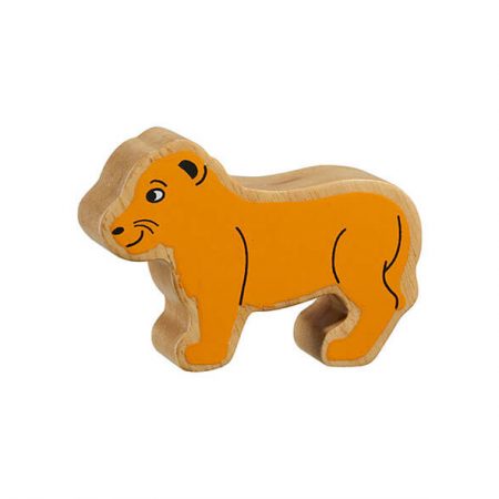 Wooden Yellow Lion Cub Toy