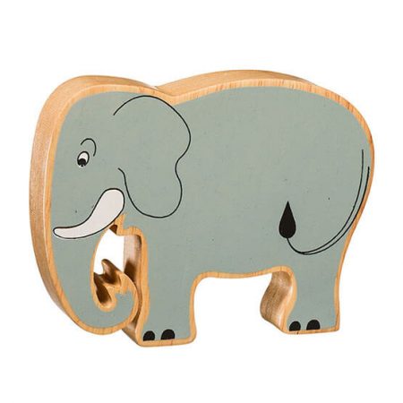 Wooden Grey Elephant Toy