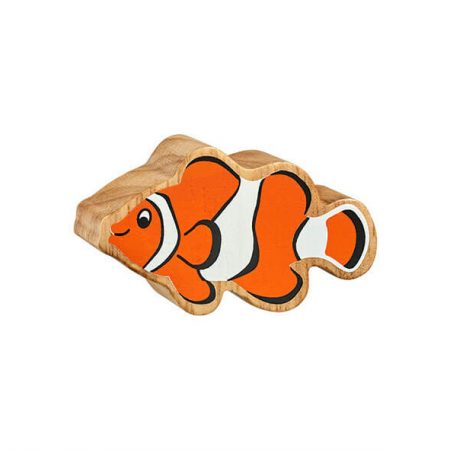 Wooden Orange & White Clownfish Toy