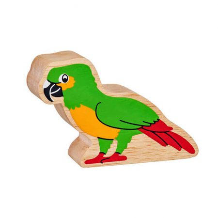 Wooden Green & Yellow Parrot Toy