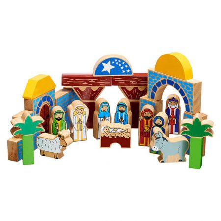 Wooden Nativity Building Blocks Toy