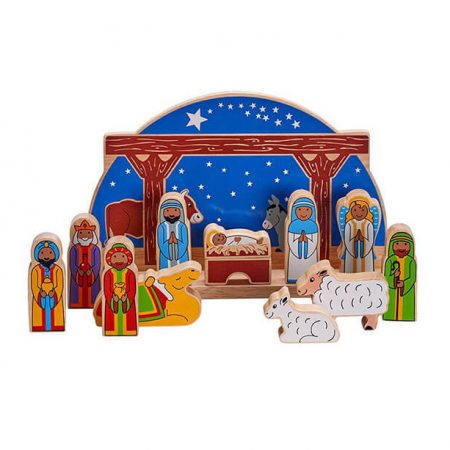 Wooden Deluxe Starry Night Nativity Playset