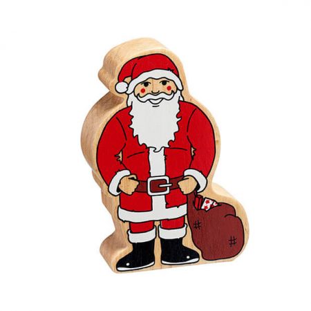 Wooden Red & White Father Christmas Toy