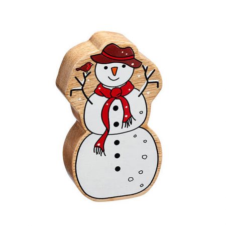 Wooden White Snowman Toy