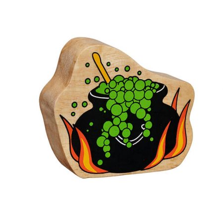 Wooden Green & Black Cauldron Toy
