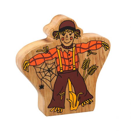 Wooden Orange & Brown Scarecrow Toy