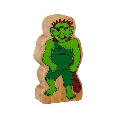 Wooden Green Troll Toy