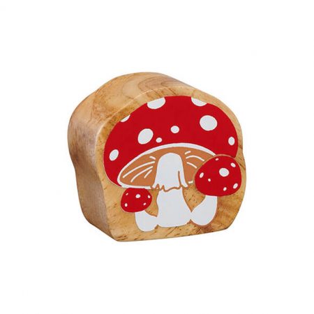 Wooden Red & White Toadstool Toy