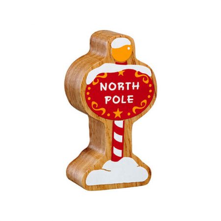 Wooden Red & White North Pole Toy