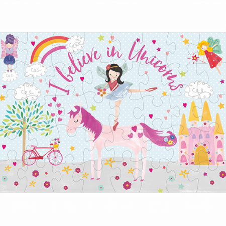 Fairy Unicorn 40 Piece Shaped Jigsaw Puzzle