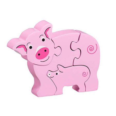 Wooden Pig & Piglet Jigsaw Puzzle