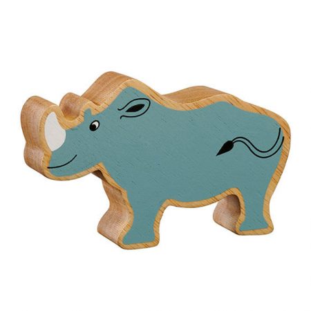 Wooden Grey Rhino Toy