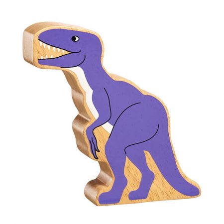 Wooden Purple Velociraptor Toy