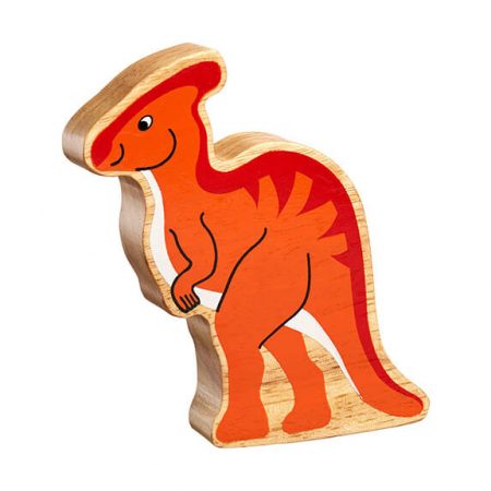 Wooden Orange Parasaurolophus Toy
