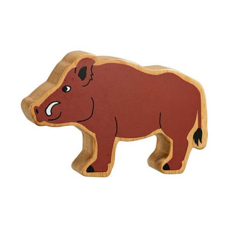 Wooden Brown Wild Boar Toy