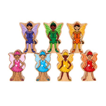 Wooden Rainbow Fairies Playset - 7 Figures