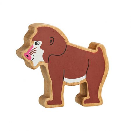 Wooden Brown Baboon Toy