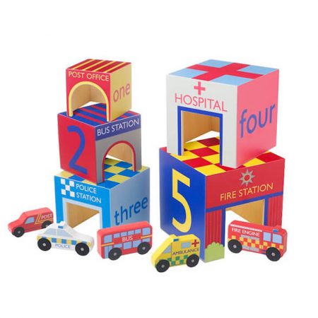 Emergency Services Wooden Stacking Cubes