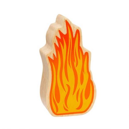 Wooden Orange Flames Toy