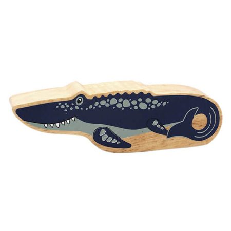 Wooden Blue Mosasaurus Toy