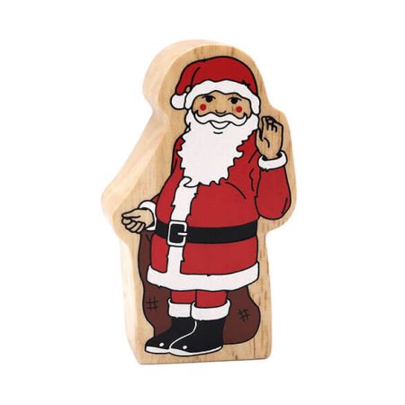 Wooden Red & White Father Christmas - Side Stance Toy