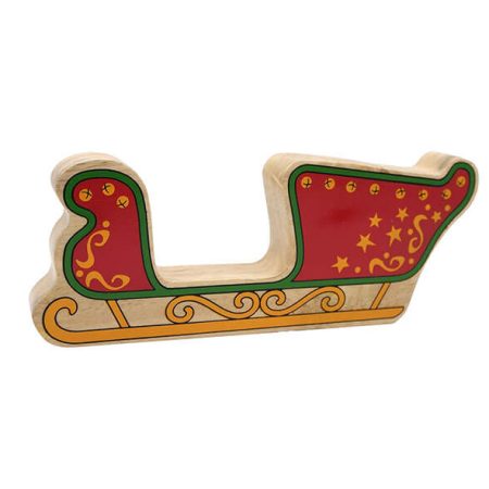 Wooden Red & Yellow Sleigh Toy