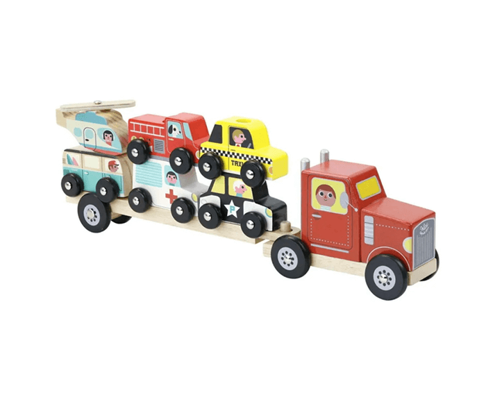 Truck and Trailer with Vehicles Stacking Game