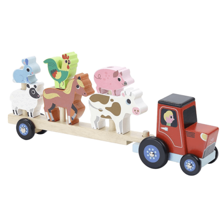 Tractor and Trailer with Animal Stacking Game