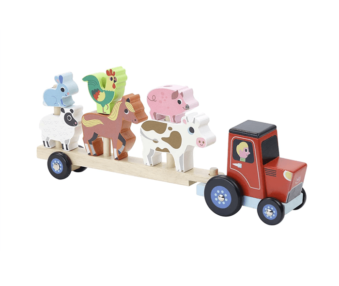 Tractor and Trailer with Animal Stacking Game