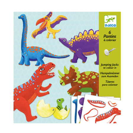 Dinos Jumping Jacks To Colour In