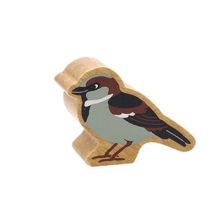Wooden Grey House Sparrow Toy