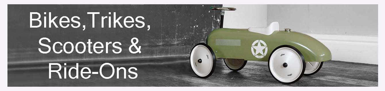 Bikes, Trikes, Scooters & Ride-Ons banner