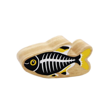 Wooden Black & White X-ray Fish Toy