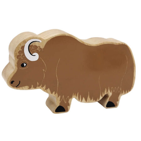 Wooden Brown Yak Animal Toy