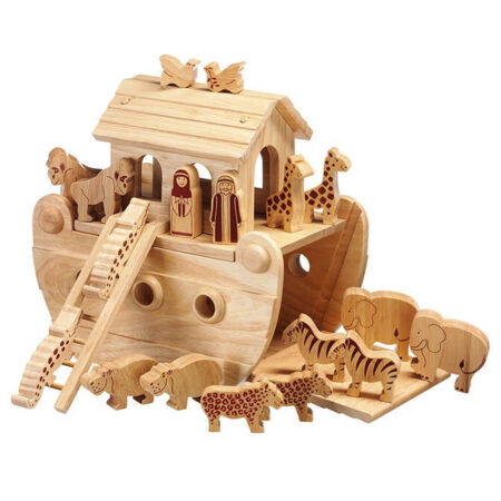 Wooden Junior Noah's Ark Playset with Natural Wood Characters