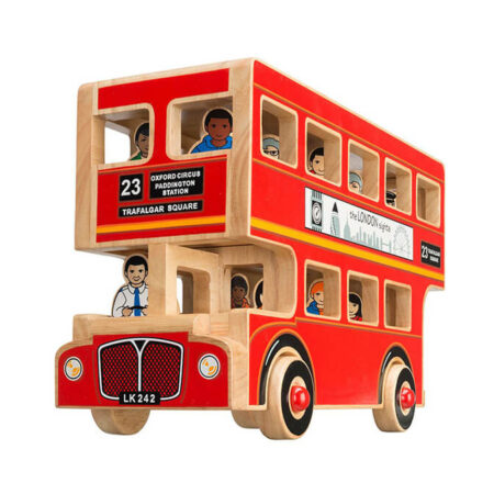 Wooden Deluxe London Bus Playset with Figures