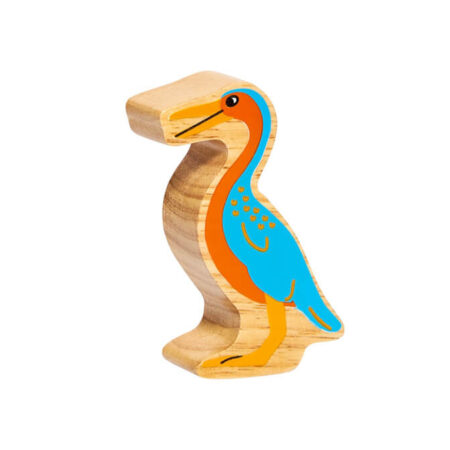 Wooden Orange & Blue Hesperornis Toy